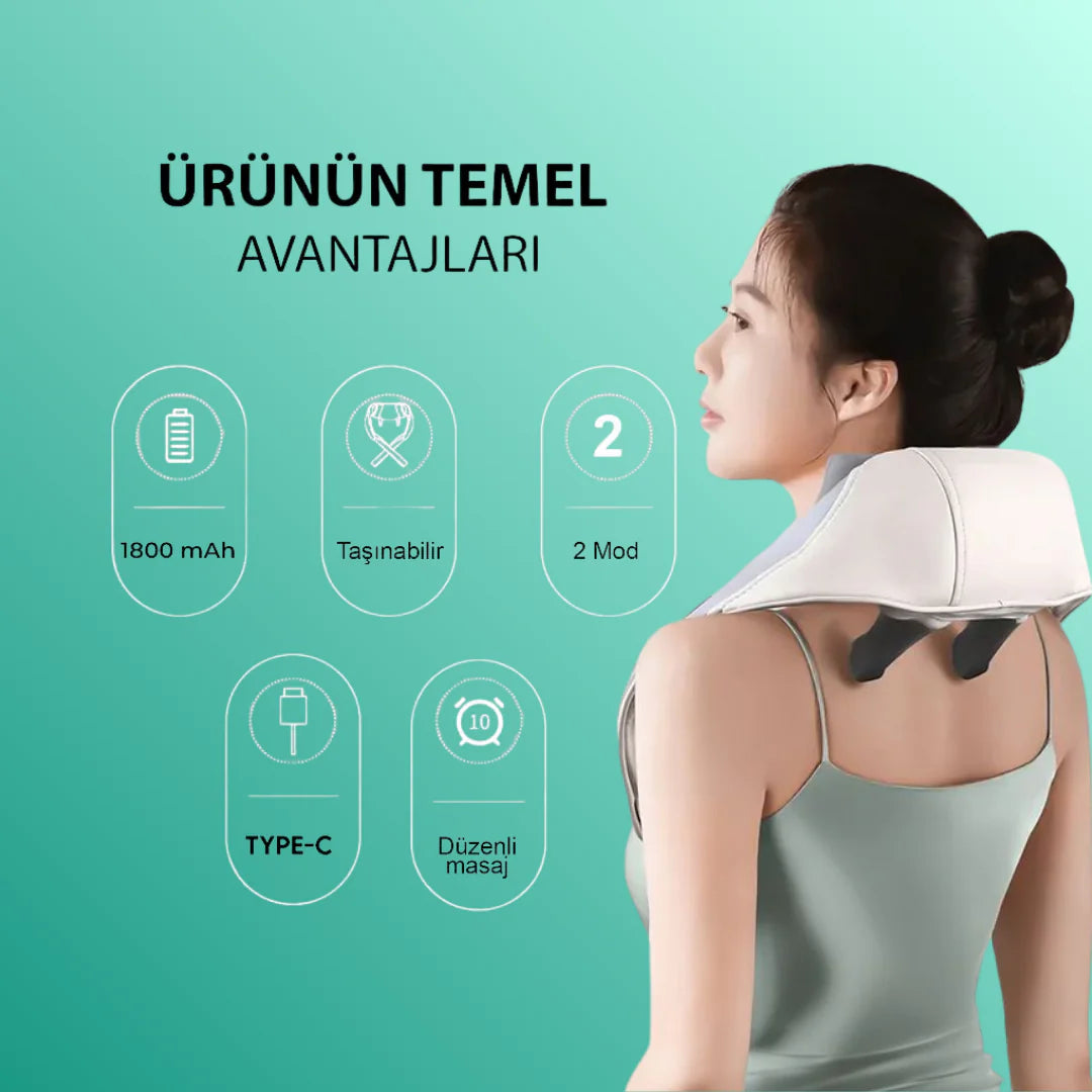 Lucie™ DeepRest - 4D Boyun ve Sırt Masaj Yastığı